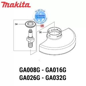 EJE DISCO COMPLETO Makita GA008G GA016G GA026G GA032G