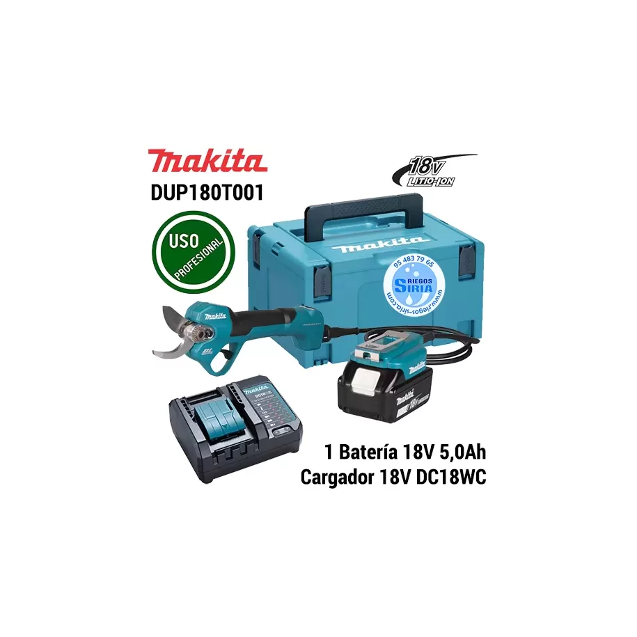 DUP180T001 Makita TIJERA de PODA 18V LXT BL 30mm 1 Batería 5Ah