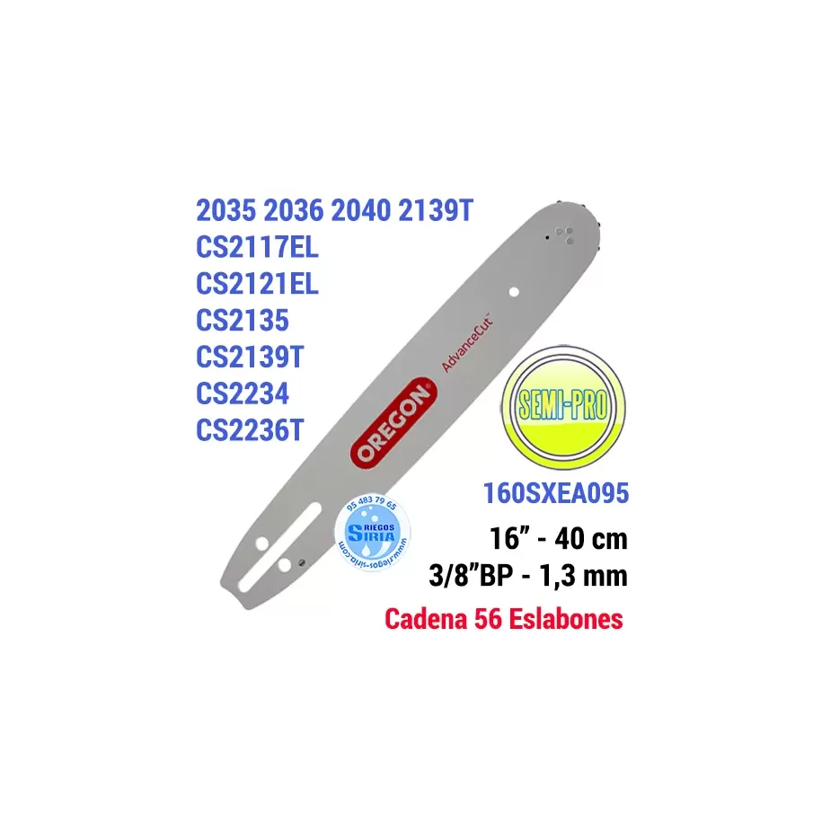 160SXEA095 Oregon ESPADA 3/8" BP 1,3mm 40 cm JONSERED