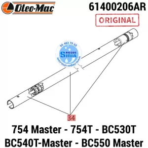 61400206AR TUBO de TRANSMISION 32mm Oleo Mac ORIGINAL