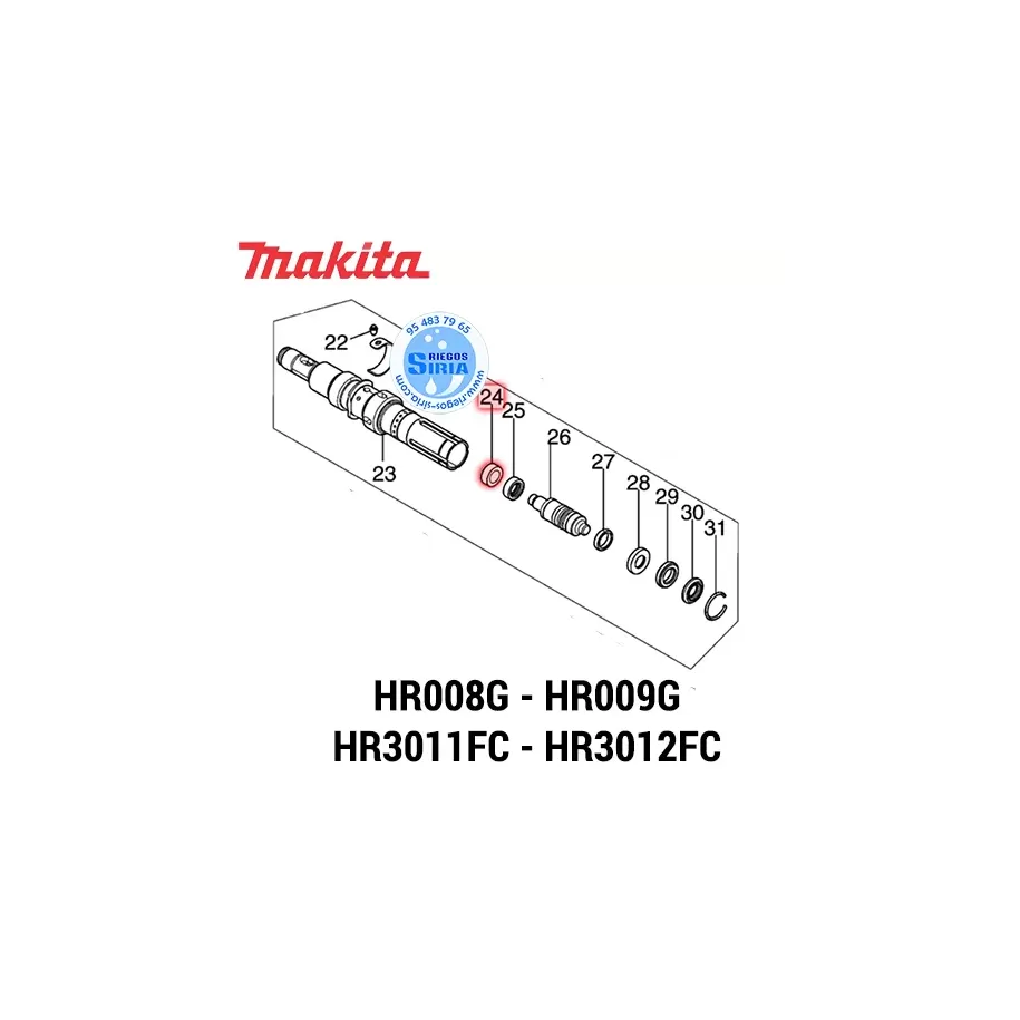 CASQUILLO 11 Makita HR008G HR009G HR3011FC HR3012FC