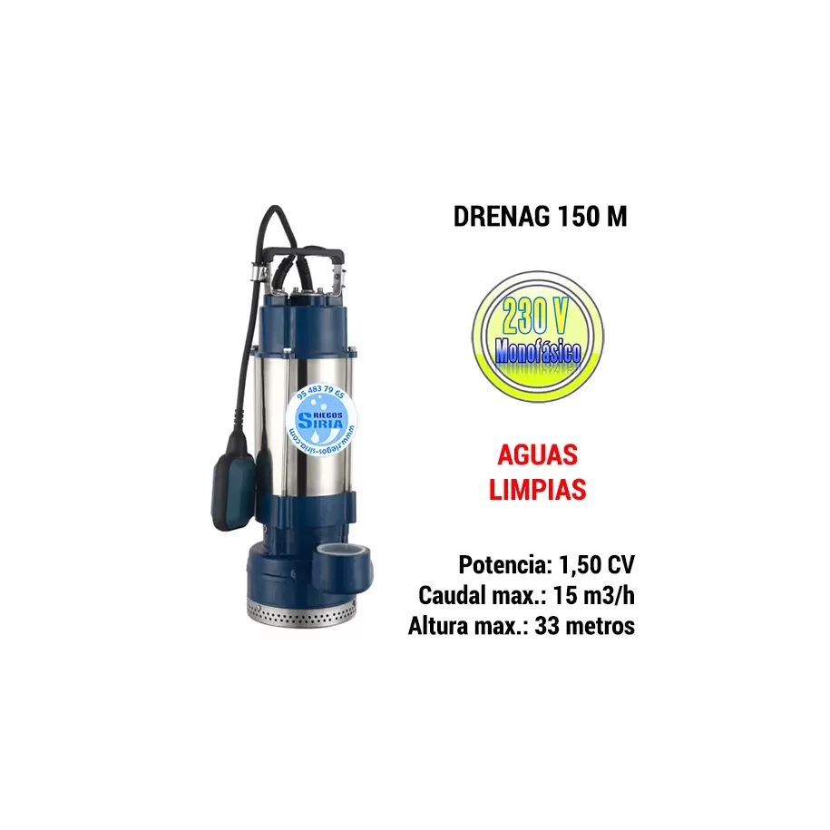 1,5 CV 230V: Bomba Achique Potente para Aguas Limpias