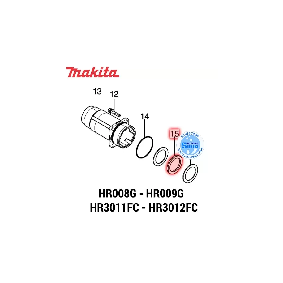 ARANDELA de GOMA 31 Makita HR008G HR009G HR3011FC HR3012FC