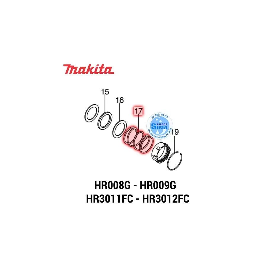 MUELLE COMPRESIÓN 37 Makita HR008G HR009G HR3011FC HR3012FC