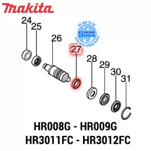 JUNTA RETÉN 12 Makita HR008G HR009G HR3011FC HR3012FC