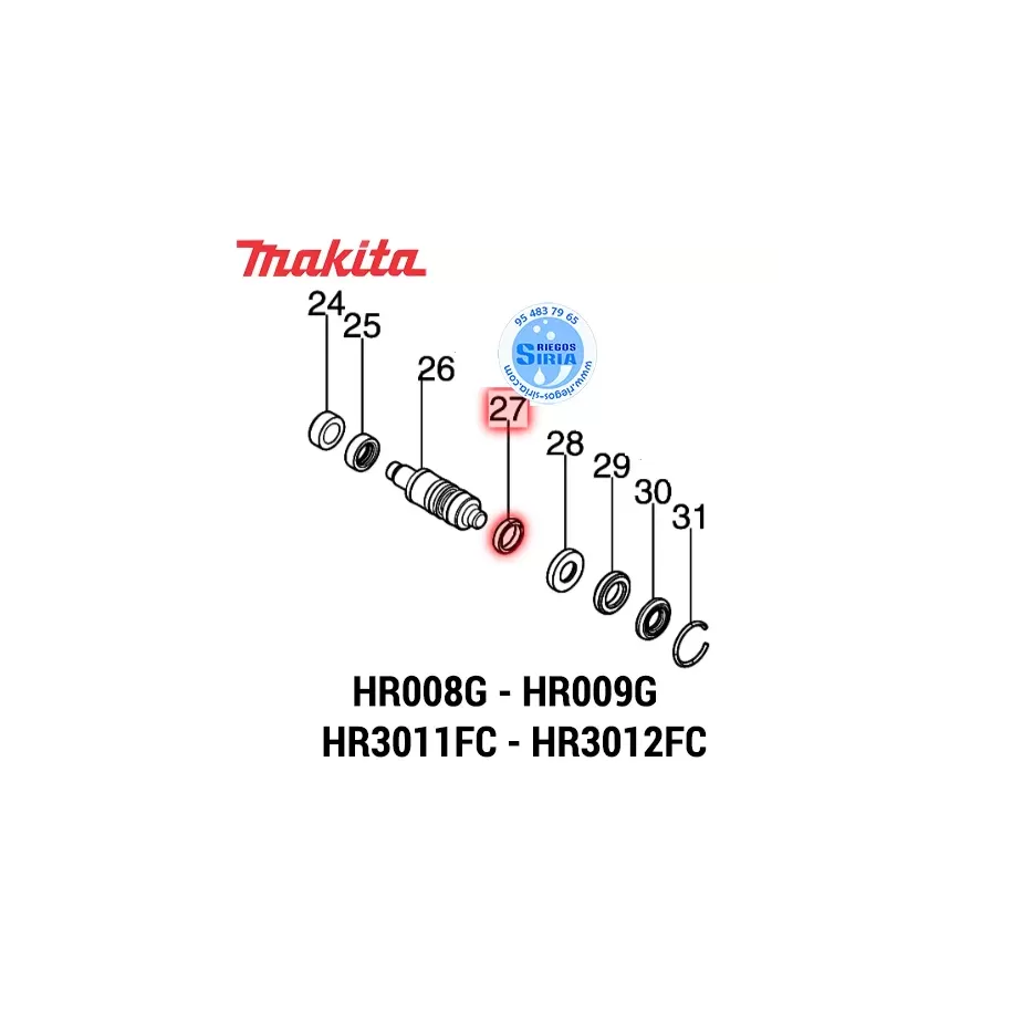 JUNTA RETÉN 12 Makita HR008G HR009G HR3011FC HR3012FC