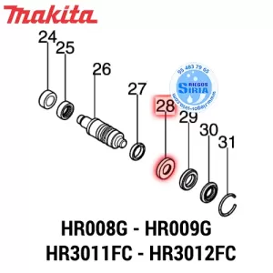 CASQUILLO 11 Makita HR008G HR009G HR3011FC HR3012FC