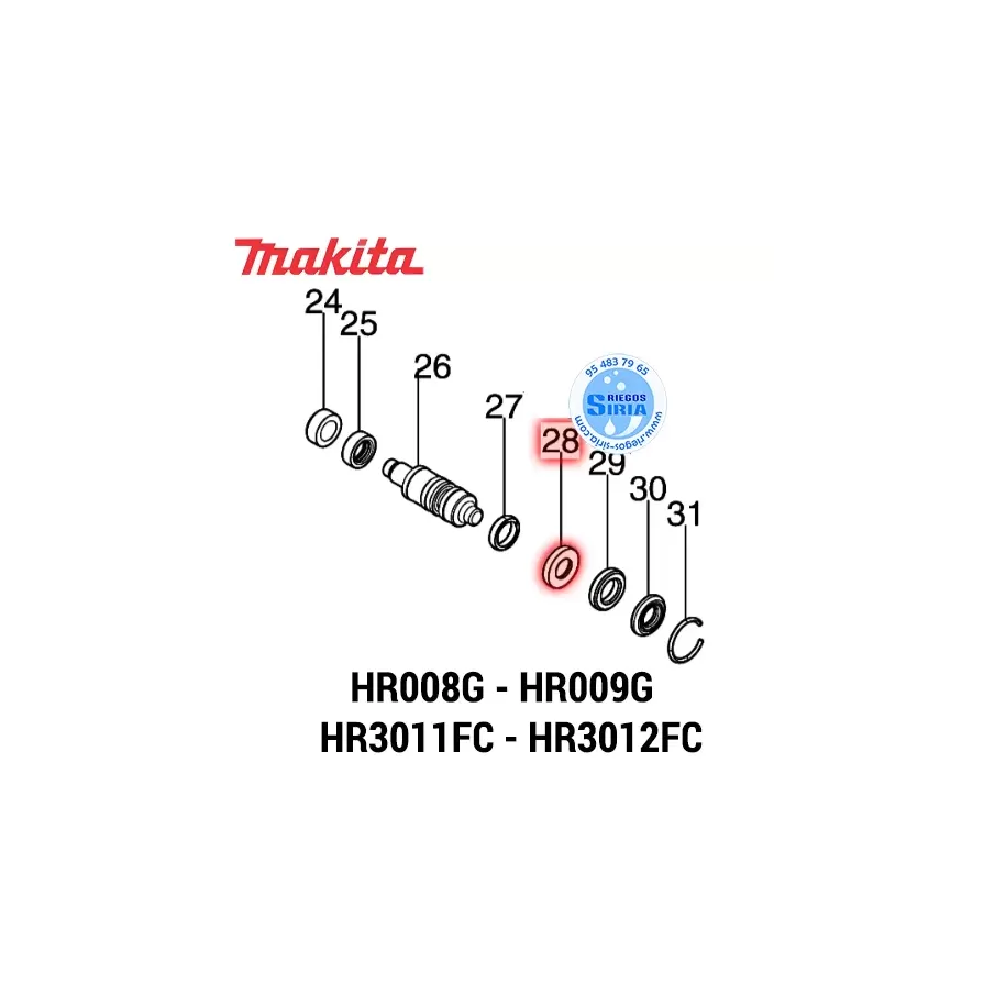 CASQUILLO 11 Makita HR008G HR009G HR3011FC HR3012FC