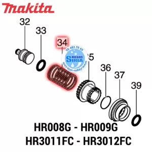 MUELLE COMPRESIÓN 27 Makita HR008G HR009G HR3011FC HR3012FC