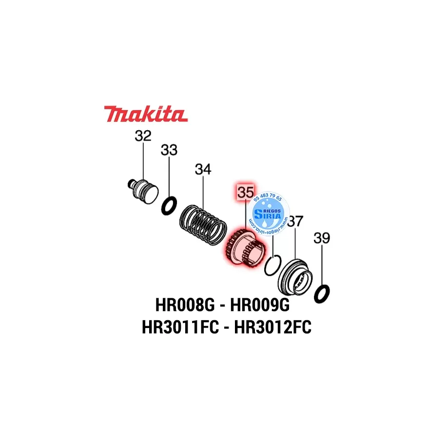 CASQUILLO GUÍA Makita HR008G HR009G HR3011FC HR3012FC