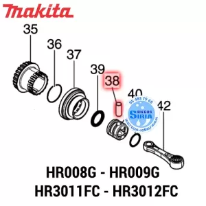 BULÓN PISTÓN 7 Makita HR008G HR009G HR3011FC HR3012FC