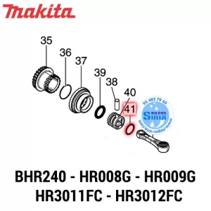 TÓRICA 16 Makita BHR240 HR008G HR009G HR3011FC HR3012FC