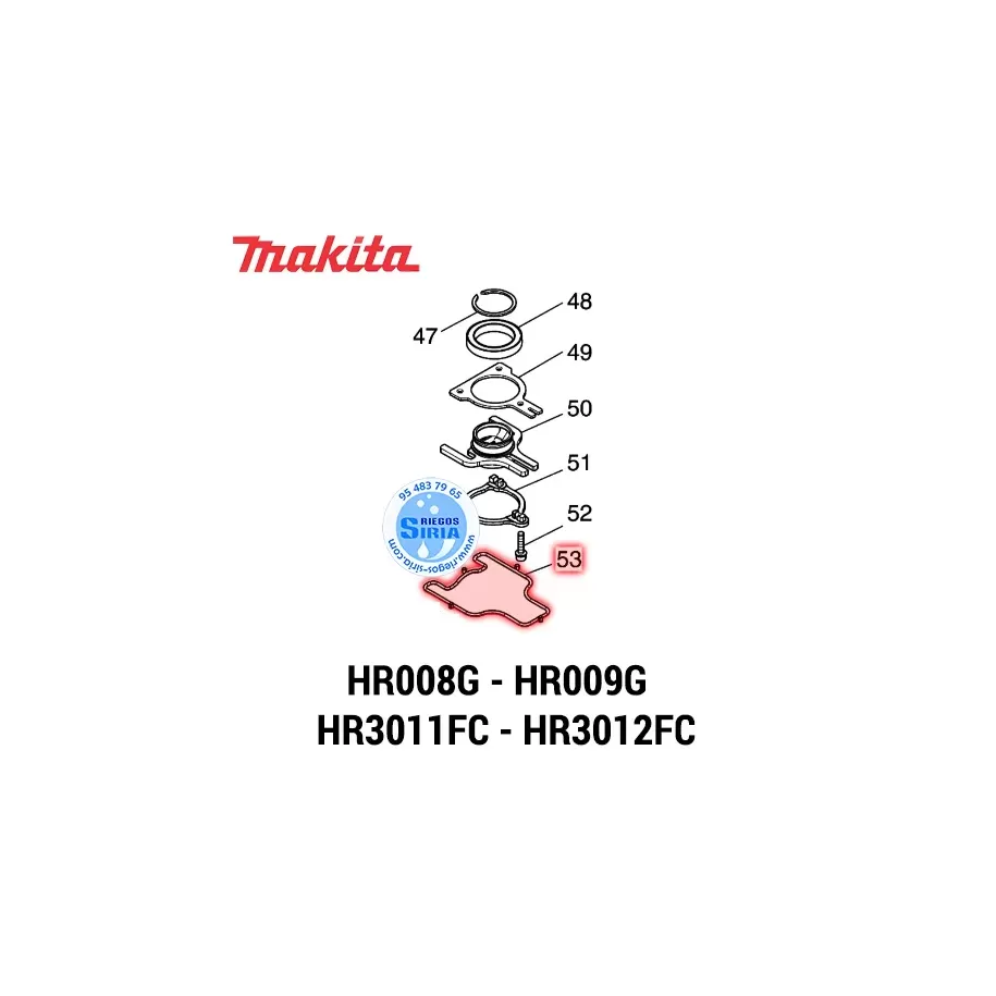 JUNTA de SELLADO Makita HR008G HR009G HR3011FC HR3012FC