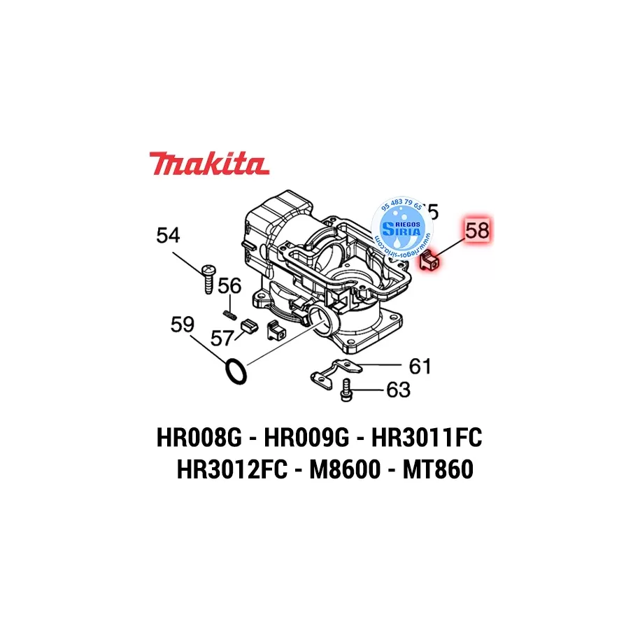 PERNO GUÍA Makita HR008G HR009G HR3011FC HR3012FC M8600 MT860