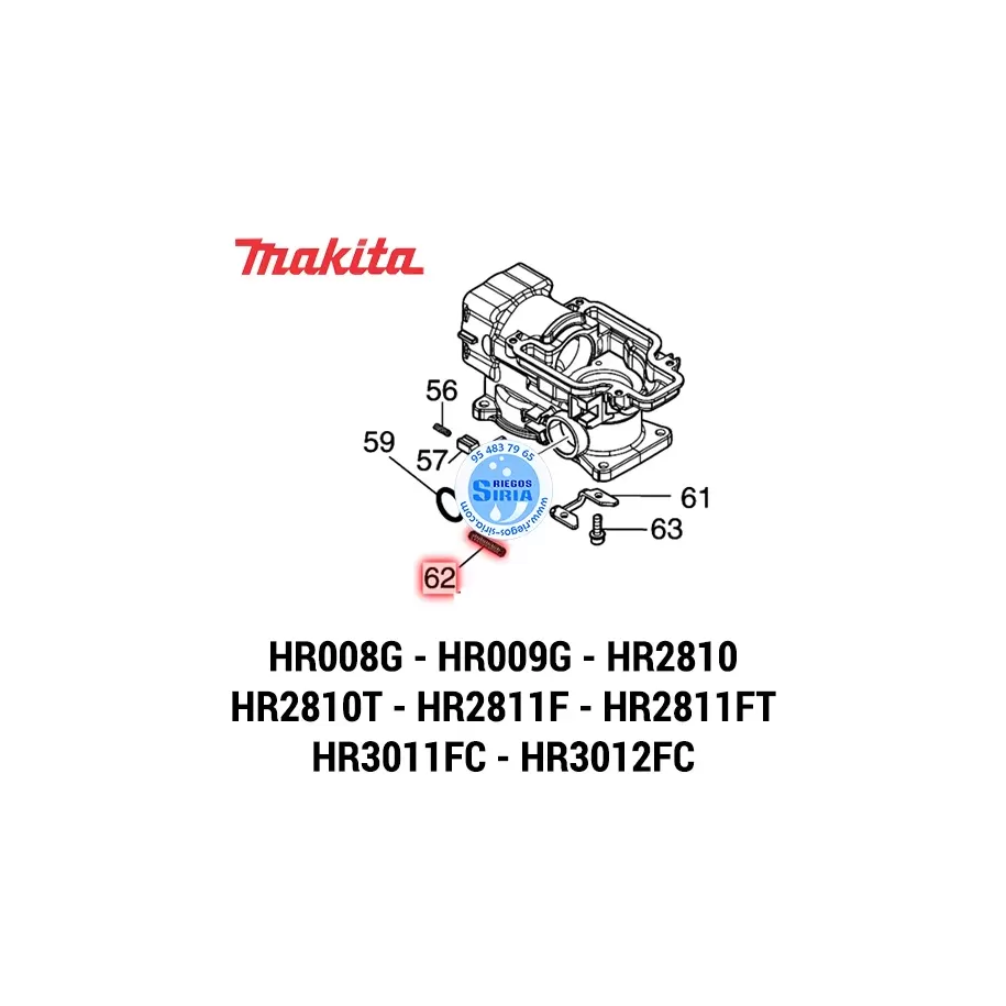 MUELLE COMPRESIÓN 4 Makita HR008G HR009G HR2810 HR2811 HR3011 HR3012FC