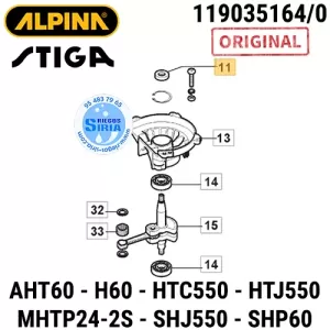 RETÉN Cigüeñal Volante AHT60 H60 HTC550 HTJ550 SHJ550 SHP60