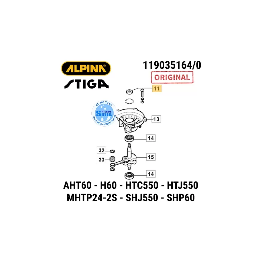 RETÉN Cigüeñal Volante AHT60 H60 HTC550 HTJ550 SHJ550 SHP60