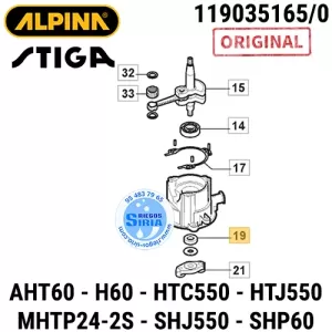 RETÉN de Cigüeñal AHT60 H60 HTC550 HTJ550 SHJ550 SHP60