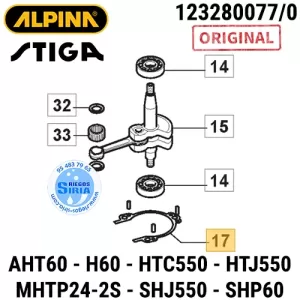 JUNTA Cigüeñal AHT60 H60 HTC550 HTJ550 SHJ550 SHP60