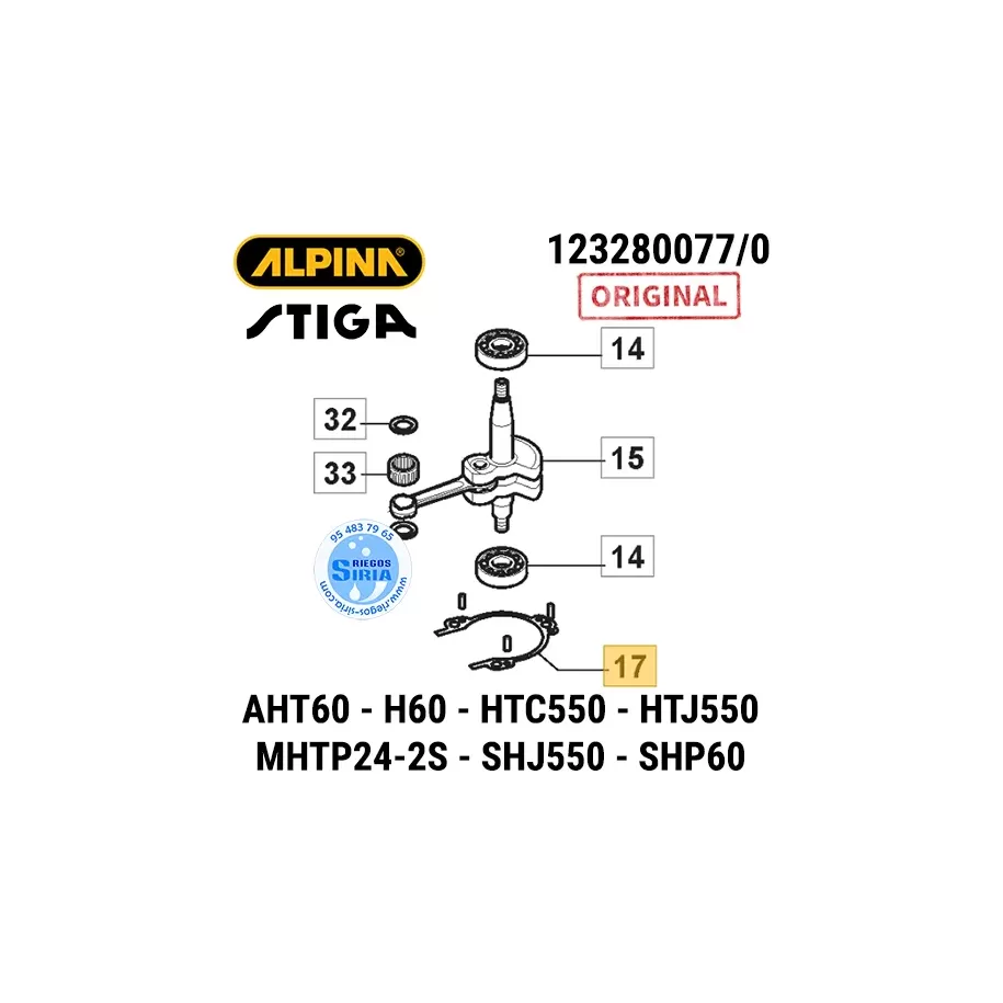 JUNTA Cigüeñal AHT60 H60 HTC550 HTJ550 SHJ550 SHP60