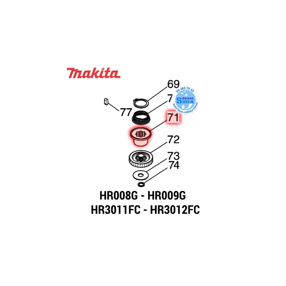 CASQUILLO EMBRAGUE Makita HR008G HR009G HR3011FC HR3012FC