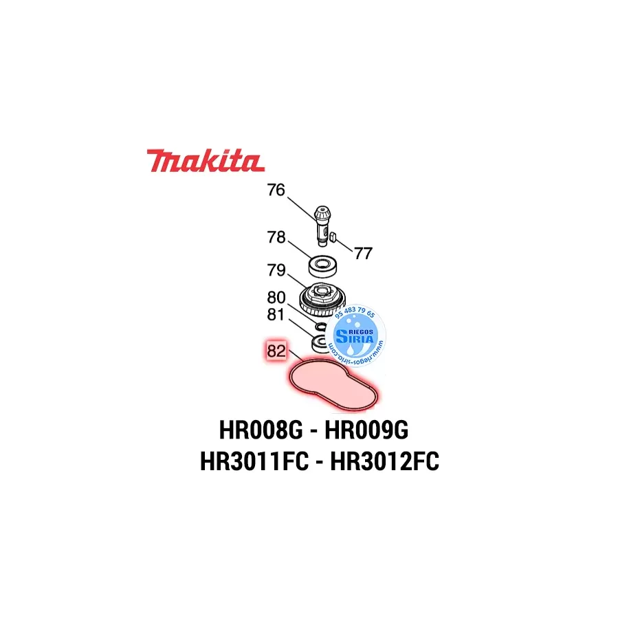 JUNTA de SELLADO Makita HR008G HR009G HR3011FC HR3012FC
