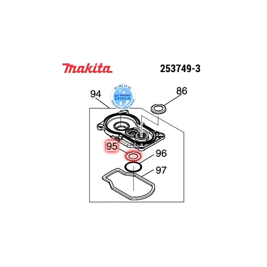 253749-3 ARANDELA PLANA 16 Original Herramientas Makita