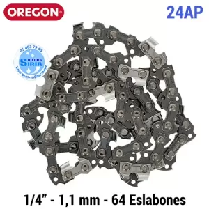 24AP Oregon CADENA Motosierra 1/4" 1,1mm 64 Eslabones