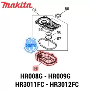 PLACA Ventilación Makita HR008G HR009G HR3011FC HR3012FC