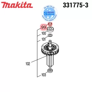 331775-3 CASQUILLO 10 Original Herramientas Makita