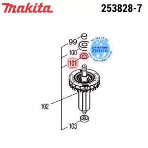 253828-7 ARANDELA PLANA 10 Original Herramientas Makita