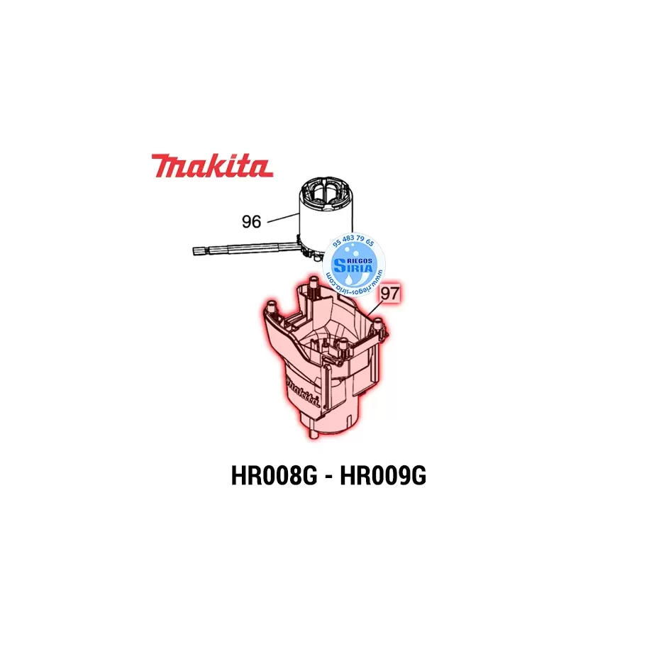 CARCASA MOTOR B Makita HR008G HR009G