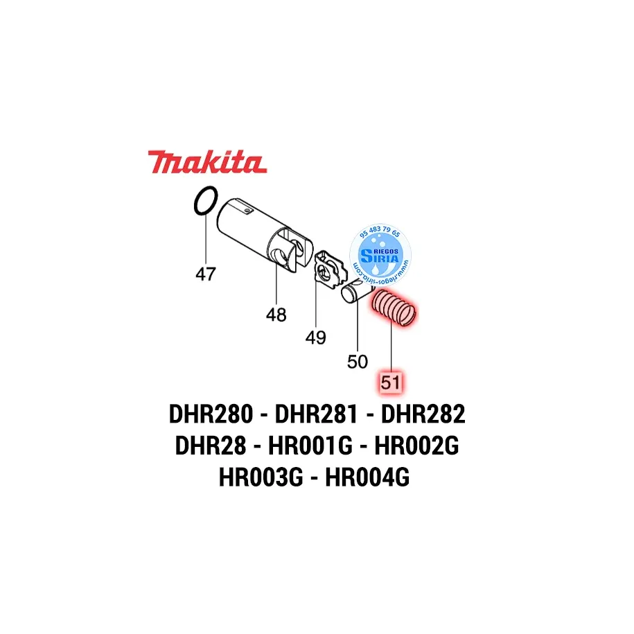 232449-8 MUELLE 10 Original Herramientas Makita