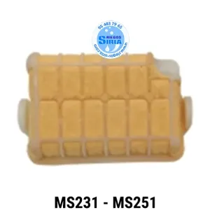 11431404401 FILTRO de AIRE de PAPEL Stihl MS231 MS251