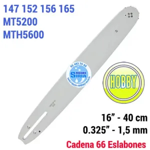 168PXBK095 ESPADA Motosierra EFCO 0.325" 1,5 mm 40cm