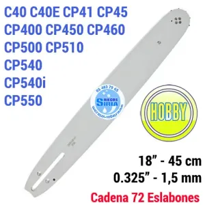 188PXBK095 ESPADA Motosierra CASTOR 0.325" 1,5 mm 45cm