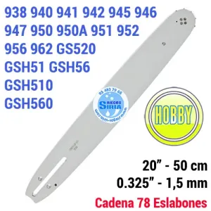 208VXLGK095 ESPADA Motosierra OLEO MAC 0.325" 1,5 mm 45cm