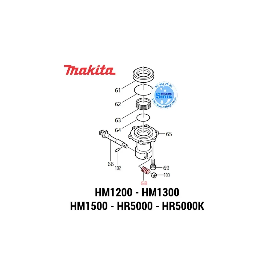 MUELLE Expansión 15 Makita HM1200 HM1300 HM1500 HR5000