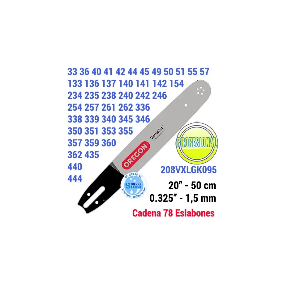 208VXLGK095 Oregon ESPADA 0.325" 1,5mm 50cm HUSQVARNA