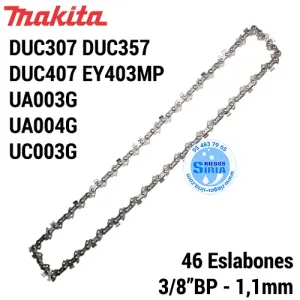 CADENA 3/8" 1,1mm 46 Eslabones Makita DUC407 UA003G UA004G