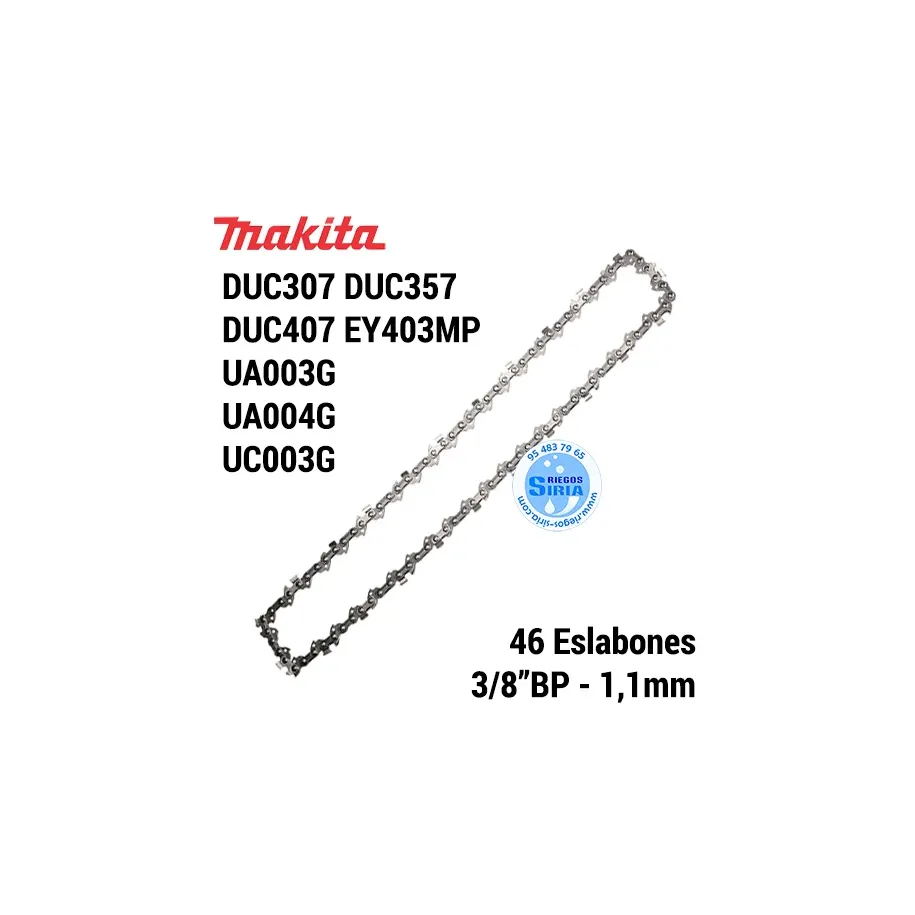 CADENA 3/8" 1,1mm 46 Eslabones Makita DUC407 UA003G UA004G