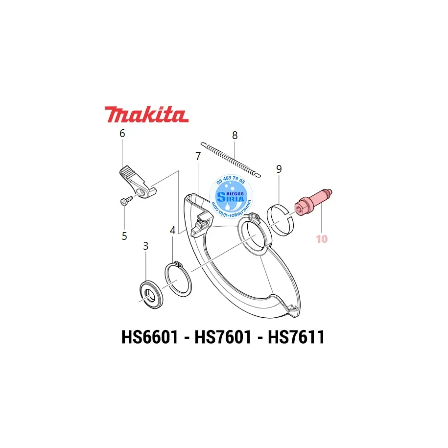 EJE de DISCO Makita HS6601 HS7601 HS7611