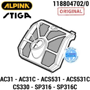 FILTRO de AIRE Alpina AC31 ACS531 Stiga SP316