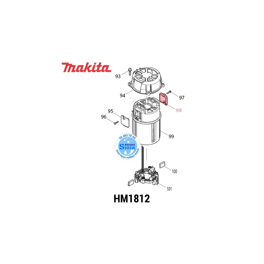 Tapa PORTAESCOBILLAS Makita HM1812