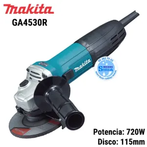 Makita GA4530R: Amoladora 115mm, 720W. ¡Potencia y Precisión!