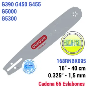 168RNBK095 Oregon BARRA Puntera RECAMBIABLE  0.325" 40cm