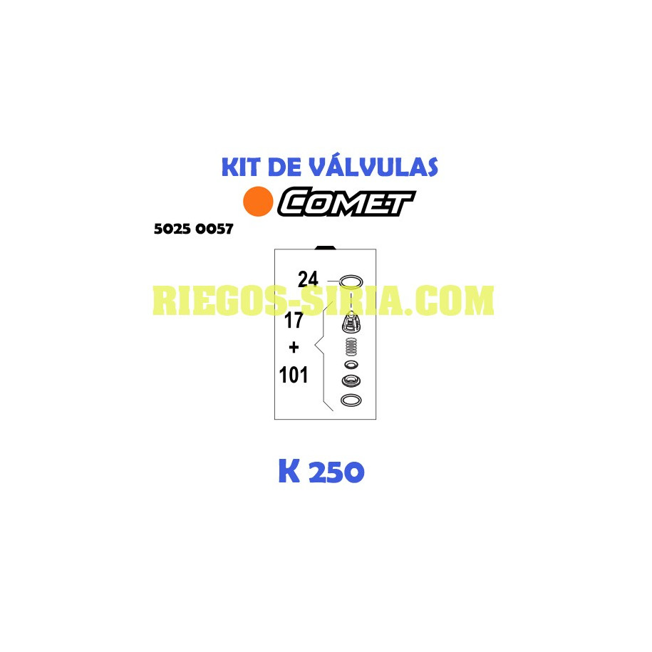 Kit Válvulas Comet K250 5025 0057