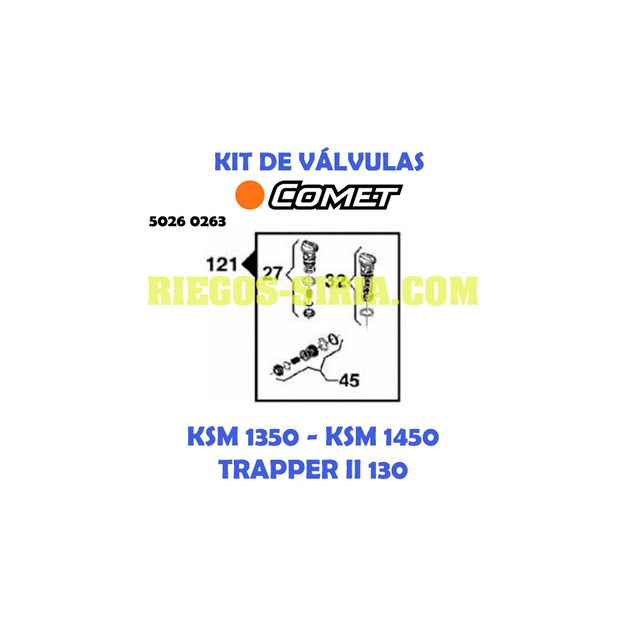 Kit Válvulas Comet KSM 1350 1450 TRAPPER II 120 5026 0263