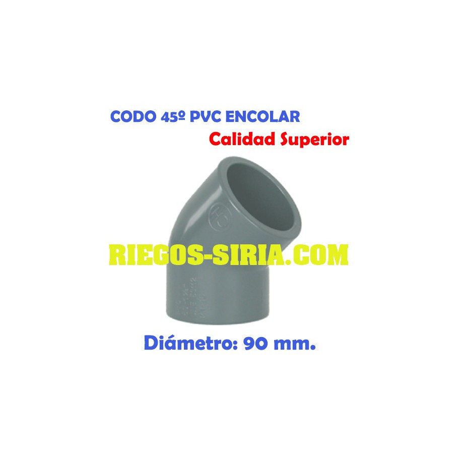 Codo 45º PVC Encolar 90